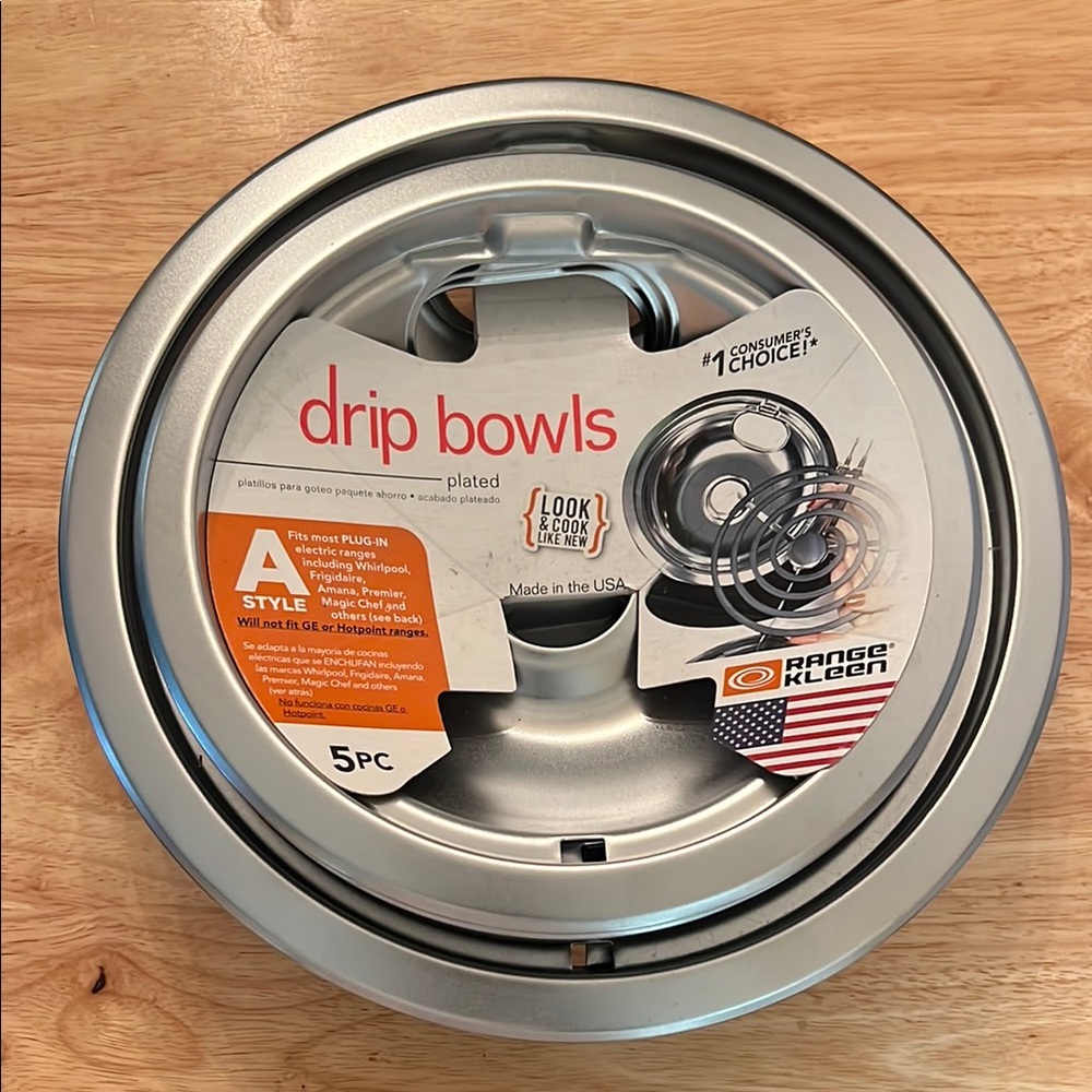 Range Kleen Silver Drip Bowls 5-Piece Set